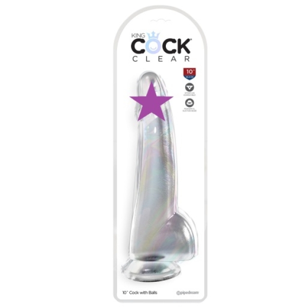 10" Clear Cock w Balls - Image 2