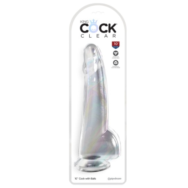 10" Clear Cock w Balls - Image 3