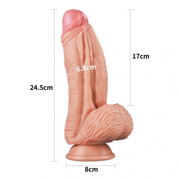 10" Dual Layered King Sized Cock - Flesh - Image 19