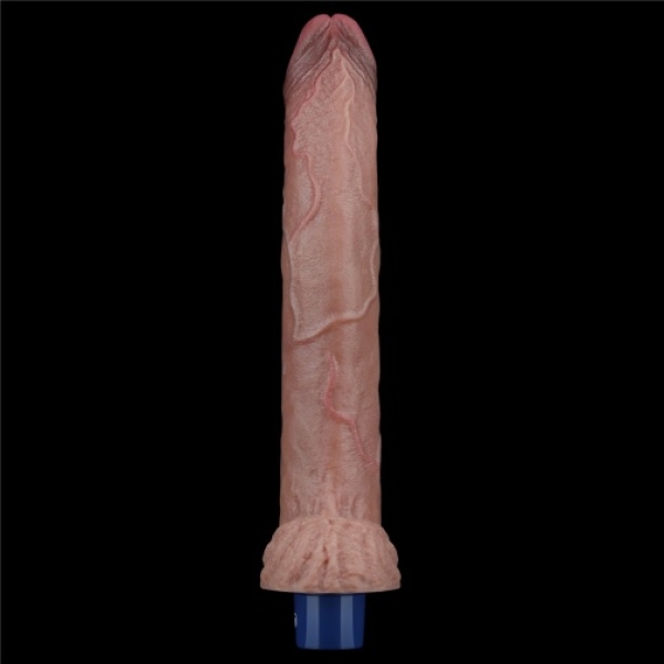 11" Real Softee Vibro Dildo - Brown：圖片 6