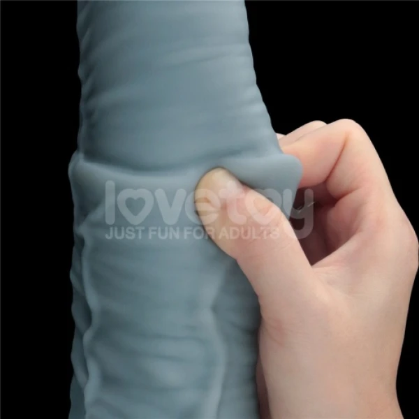 11" Thrusting Vibro Dildo - Blue - Image 2