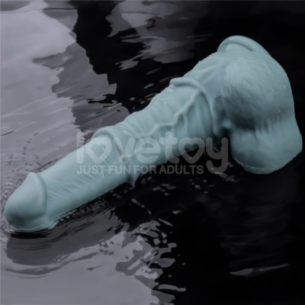 11" Thrusting Vibro Dildo - Blue - Image 7