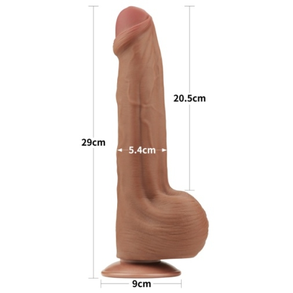 11.5" Sliding Skin Dildo - Brown - Image 11