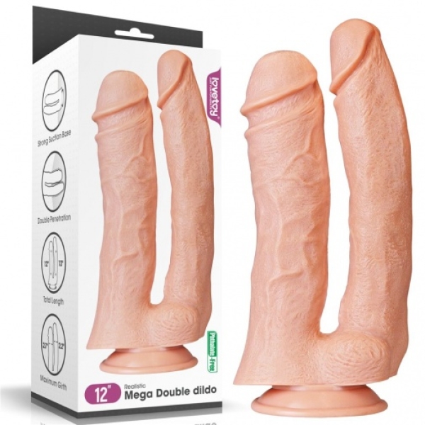 12" Mega Double Dildo - Flesh：圖片 12