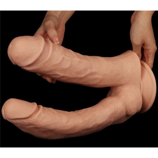 12" Mega Double Dildo - Flesh - Image 5