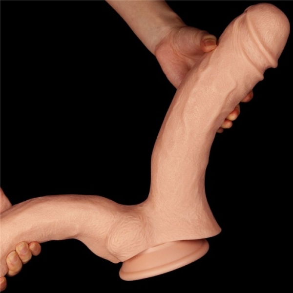 12" Mega Double Dildo - Flesh - Image 6