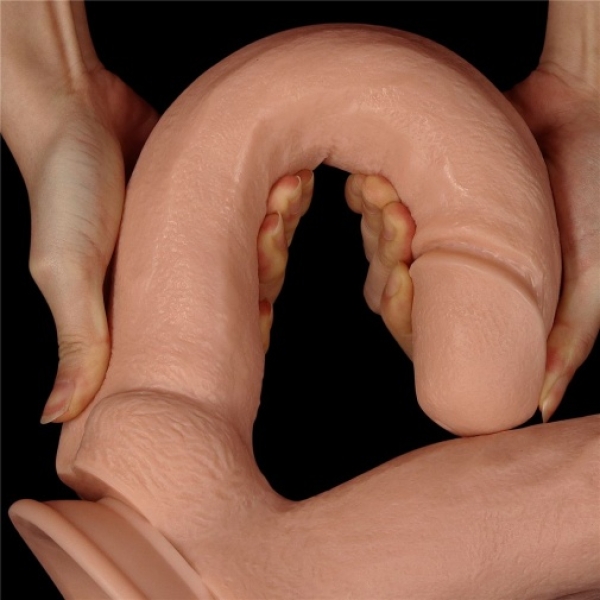 12" Mega Double Dildo - Flesh - Image 7