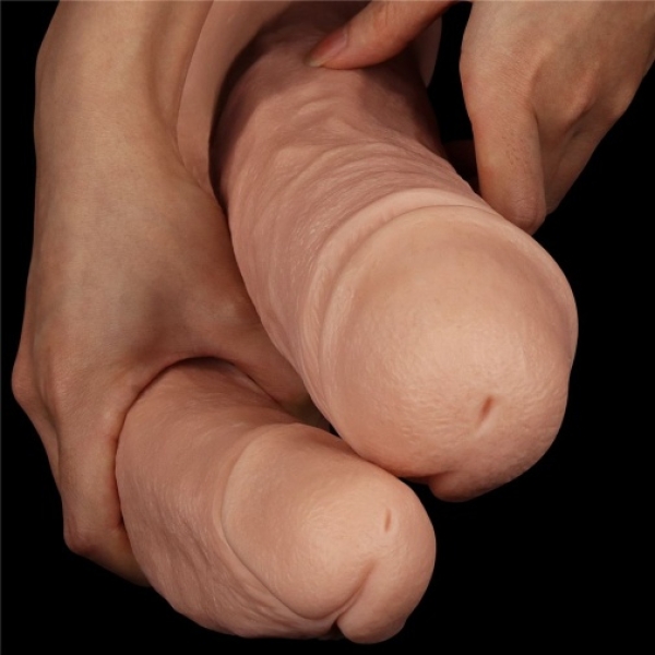 12" Mega Double Dildo - Flesh - Image 9