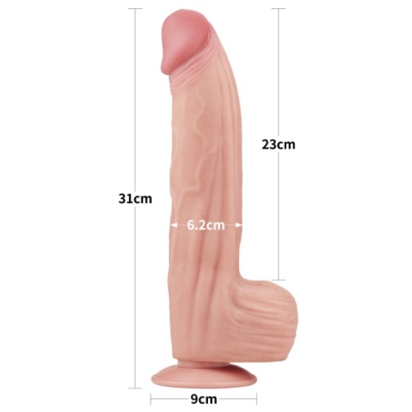 12" Sliding Skin Dildo - Flesh - Image 13