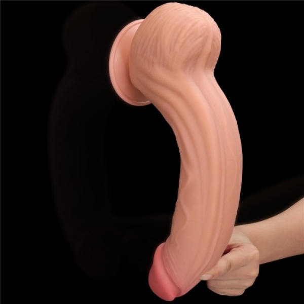 12" Sliding Skin Dildo - Flesh - Image 4