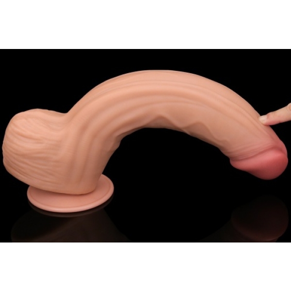 12" Sliding Skin Dildo - Flesh - Image 5