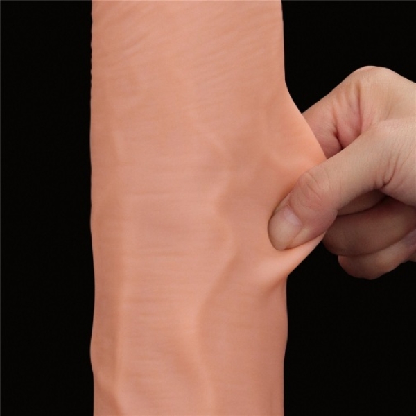 14" Sliding Skin Dildo - Flesh - Image 6