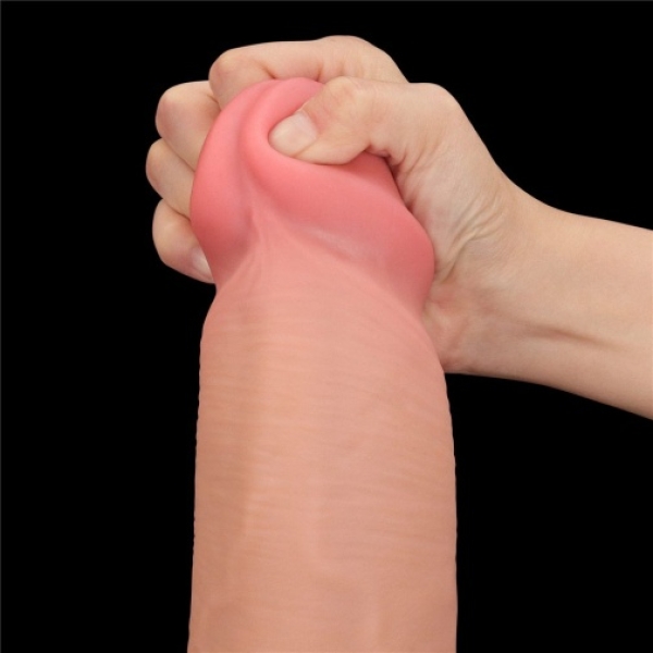 14" Sliding Skin Dildo - Flesh - Image 7
