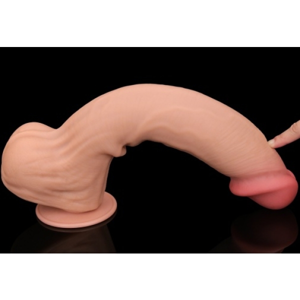 14" Sliding Skin Dildo - Flesh - Image 8