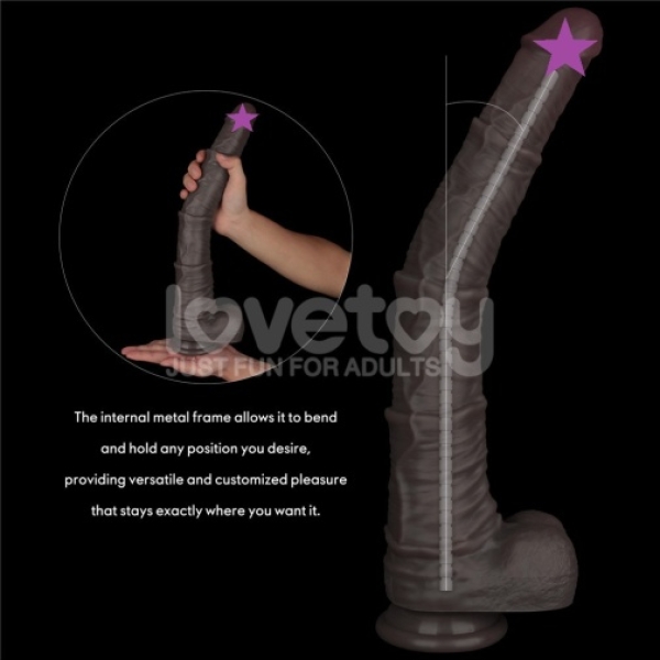 16" Dual Layered King Sized Cock - Black：圖片 2