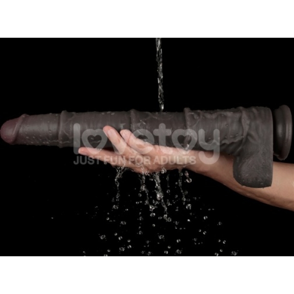 16" Dual Layered King Sized Cock - Black - Image 11