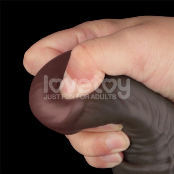 16" Dual Layered King Sized Cock - Black - Image 12
