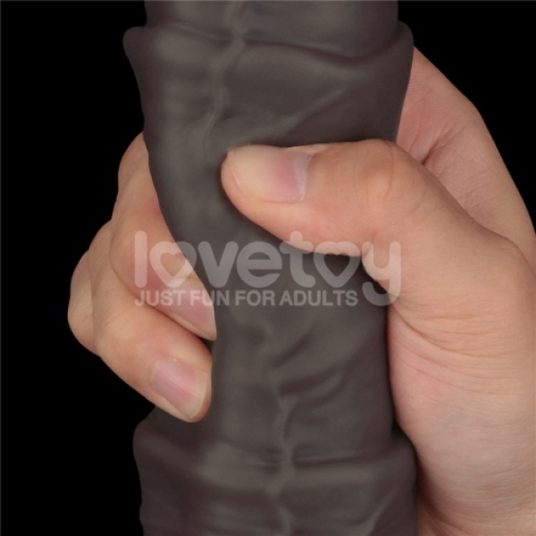 16" Dual Layered King Sized Cock - Black - Image 13