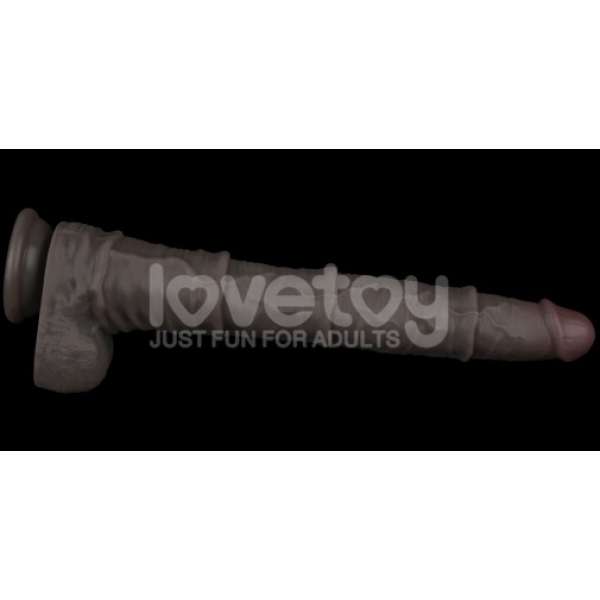 16" Dual Layered King Sized Cock - Black - Image 8