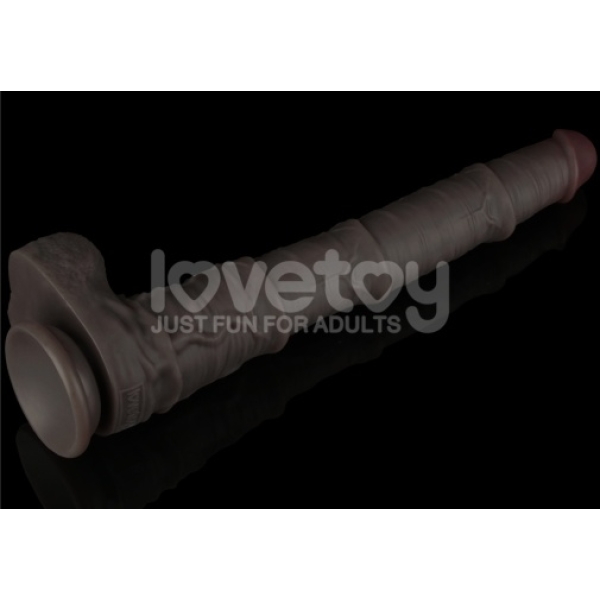 16" Dual Layered King Sized Cock - Black - Image 10