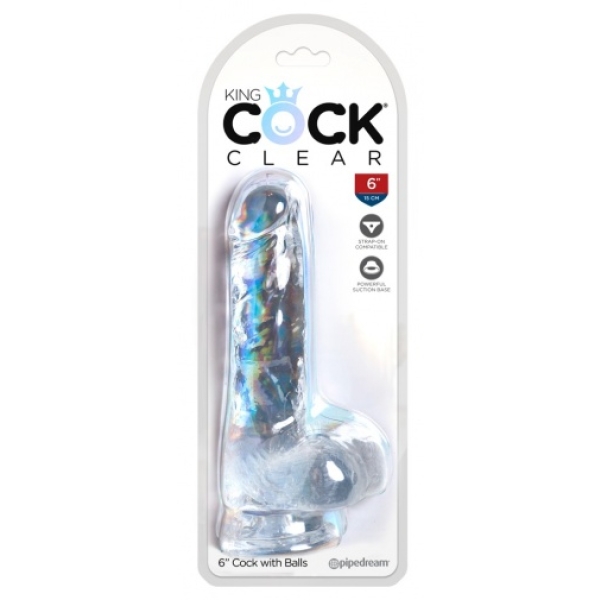 6" Cock w Balls - Clear：圖片 6