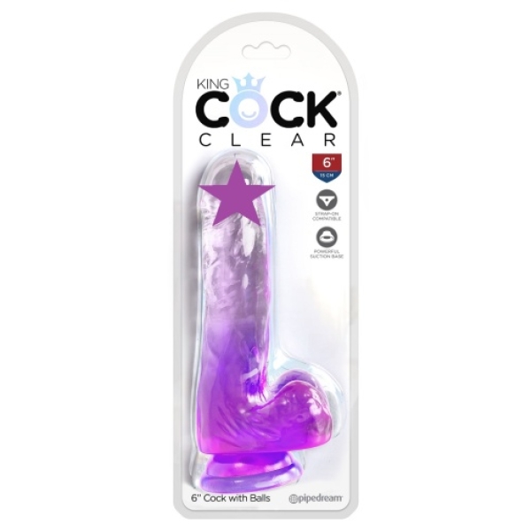 6" Cock w Balls - Purple - Image 2