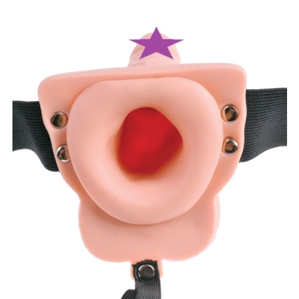 6" Vibro Hollow Strap-On w Balls - Image 2