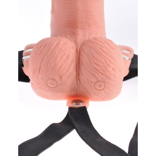 6" Vibro Hollow Strap-On w Balls - Image 5