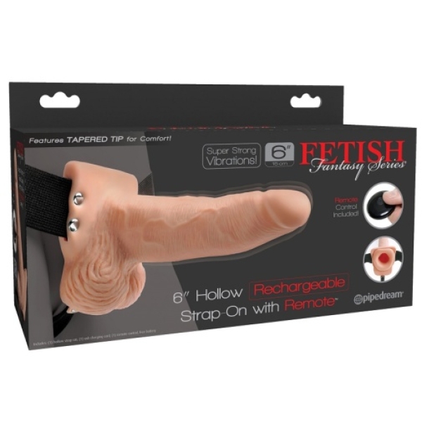 6" Vibro Hollow Strap-On w Balls：圖片 9