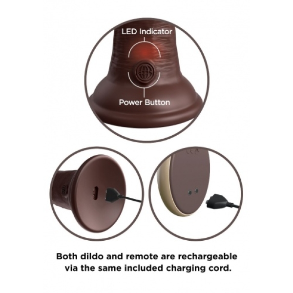 7" Elite Vibro Cock - Brown - Image 6