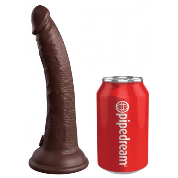 7" Elite Vibro Cock - Brown - Image 7