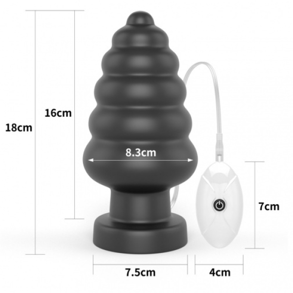 7" King Sized Vibro Anal Cracker - Black：圖片 12