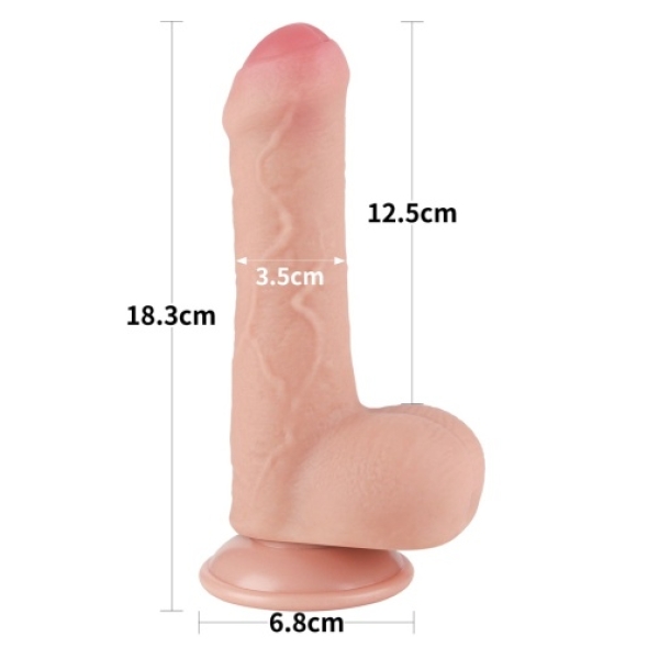 7" Sliding Skin Dildo - Flesh - Image 12