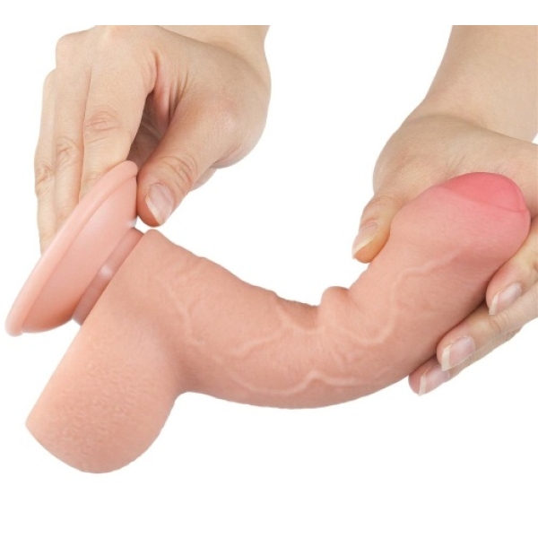 7" Sliding Skin Dildo - Flesh - Image 4