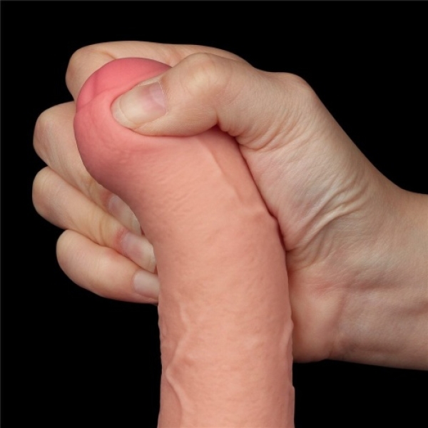 7" Sliding Skin Dildo - Flesh - Image 9