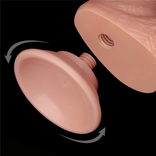 7.5" Curved Sliding Skin Dildo - Flesh：圖片 11