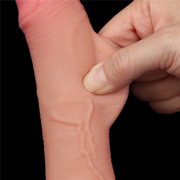 7.5" Curved Sliding Skin Dildo - Flesh：圖片 8