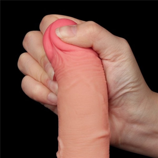 7.5" Curved Sliding Skin Dildo - Flesh：圖片 9