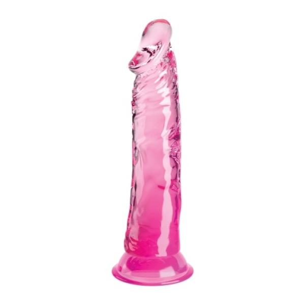 8" Clear Realistic Cock - Pink