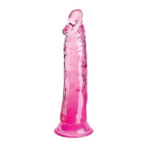 8" Clear Realistic Cock - Pink