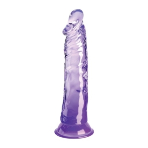 8" Clear Realistic Cock - Purple