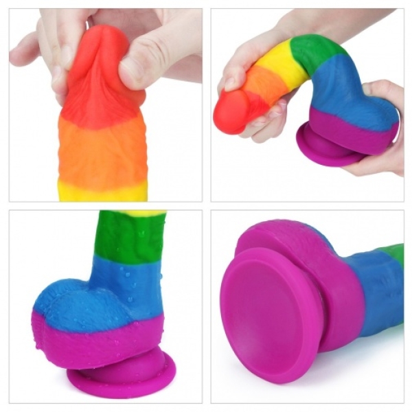 8" Prider Dildo - Rainbow - Image 11