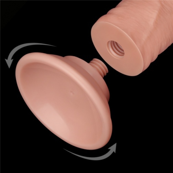 8" Sliding Skin Dildo - Flesh - Image 11