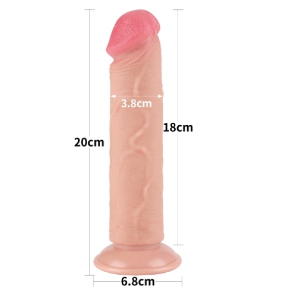 8" Sliding Skin Dildo - Flesh - Image 12