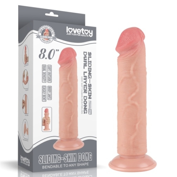 8" Sliding Skin Dildo - Flesh：圖片 13