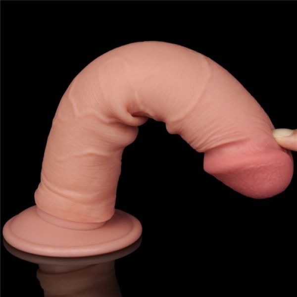 8" Sliding Skin Dildo - Flesh - Image 7