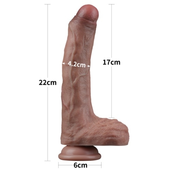 8.5" Dual Layered Natural Dildo - Brown - Image 13