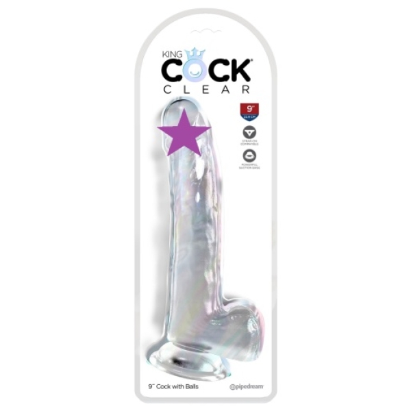 9" Clear Cock w Balls：圖片 2