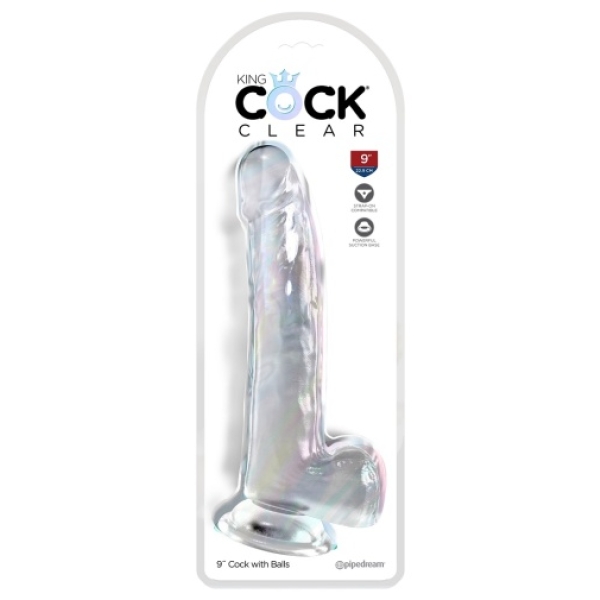 9" Clear Cock w Balls：圖片 3