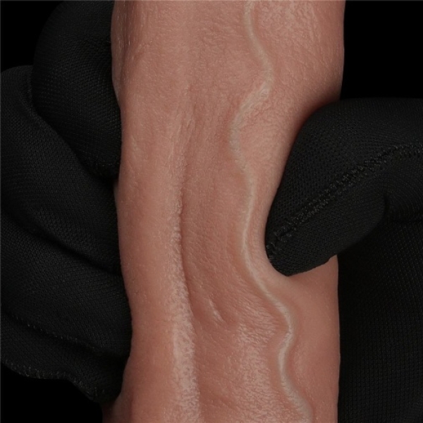 9'' Dual Layered Natural Dildo - Brown - Image 12